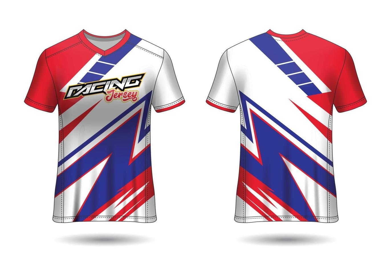 T-Shirt Sport Design. Racing jersey. uniform front and back view. vector