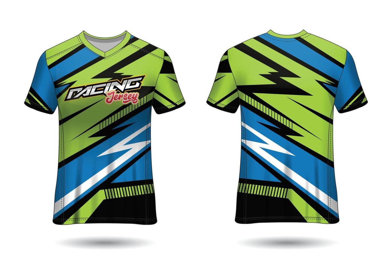 T-Shirt Sport Design. Racing jersey. uniform front and back view. vector