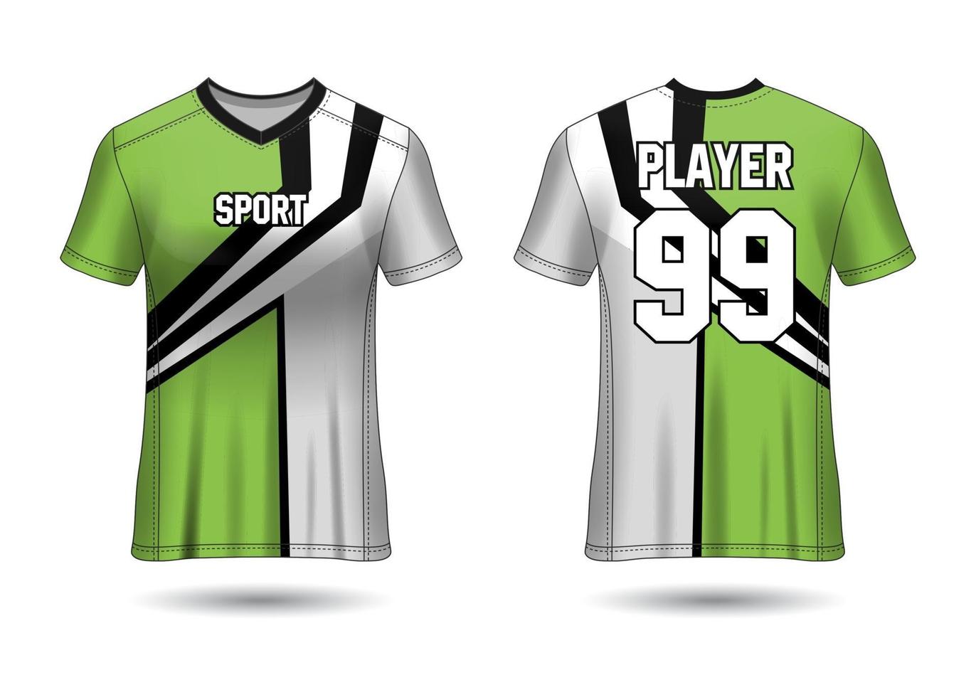 T-Shirt Sport Design. Racing jersey. uniform front and back view. vector