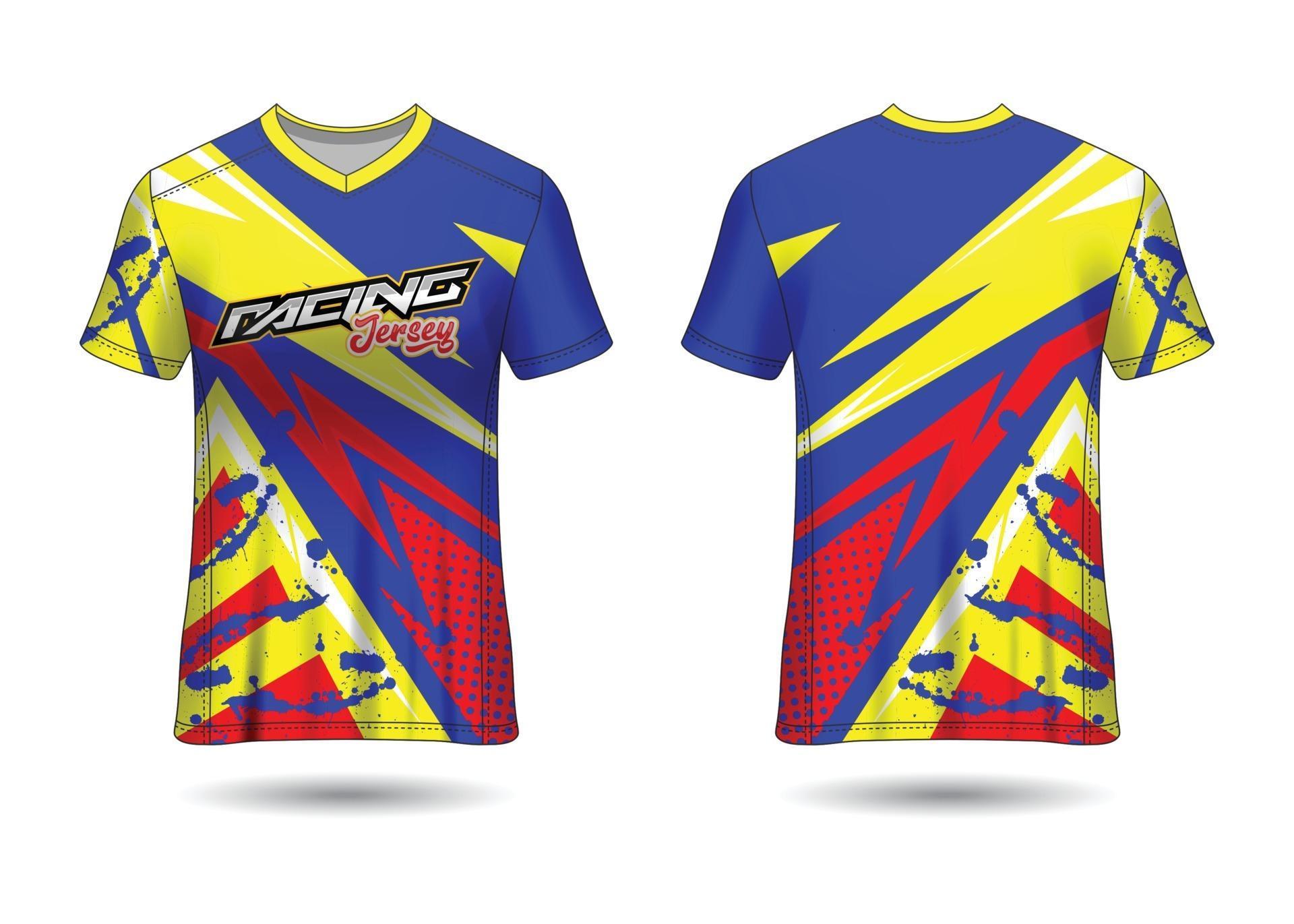 T-Shirt Sport Design. Racing jersey. uniform front and back view ...