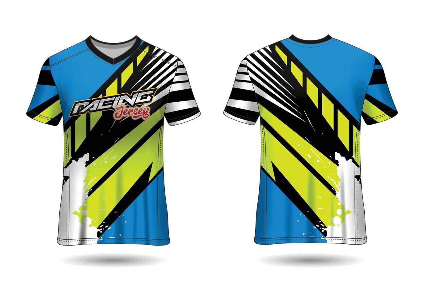 diseño de camiseta deportiva. maillot de carreras. vista frontal y trasera uniforme. vector