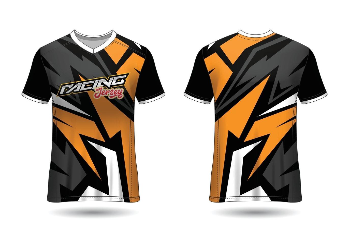 T-Shirt Sport Design. Racing jersey. uniform front and back view. vector