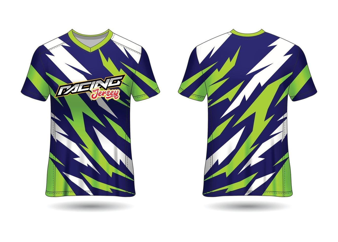 T-Shirt Sport Design. Racing jersey. uniform front and back view. vector