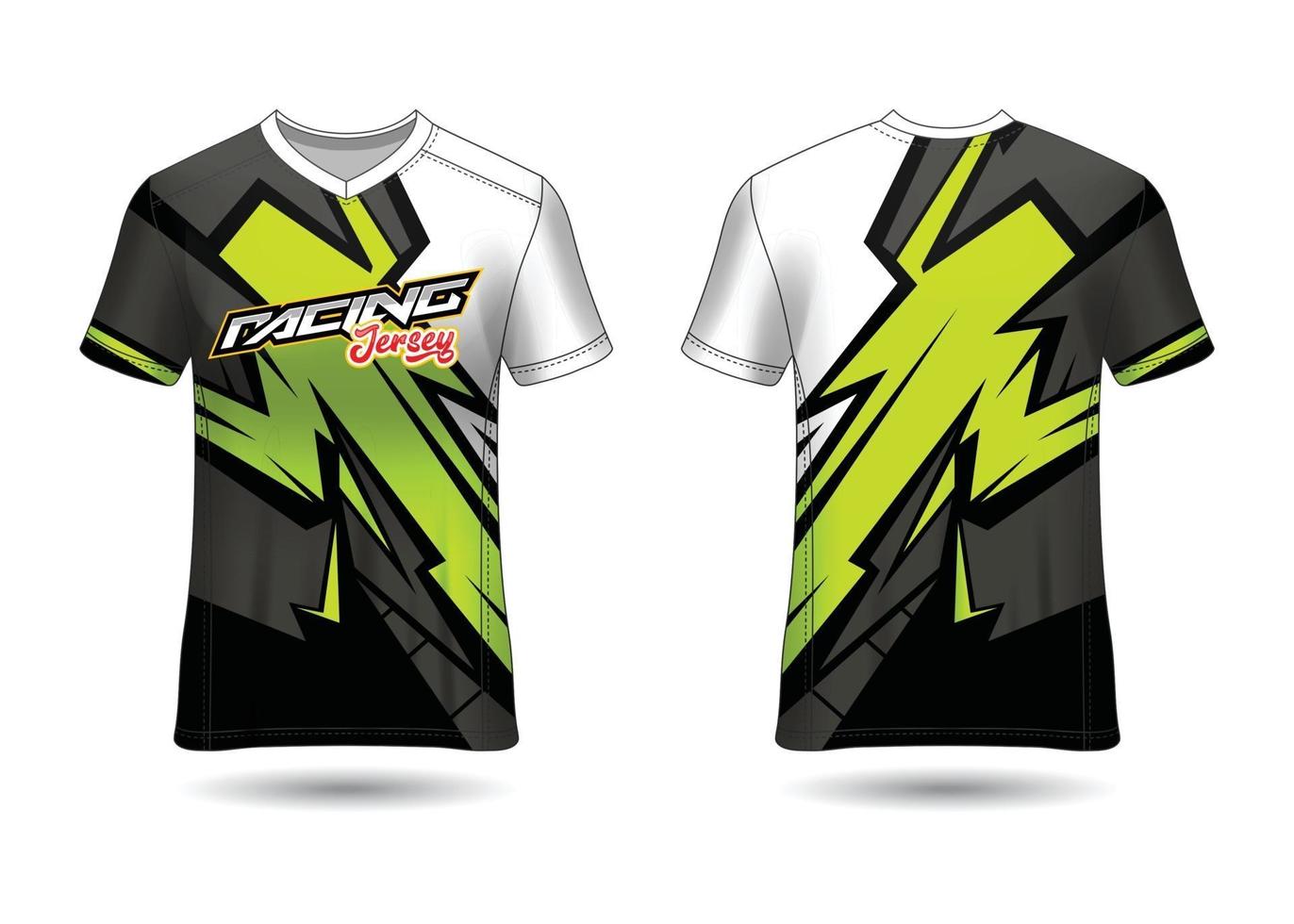 T-Shirt Sport Design. Racing jersey. uniform front and back view. vector