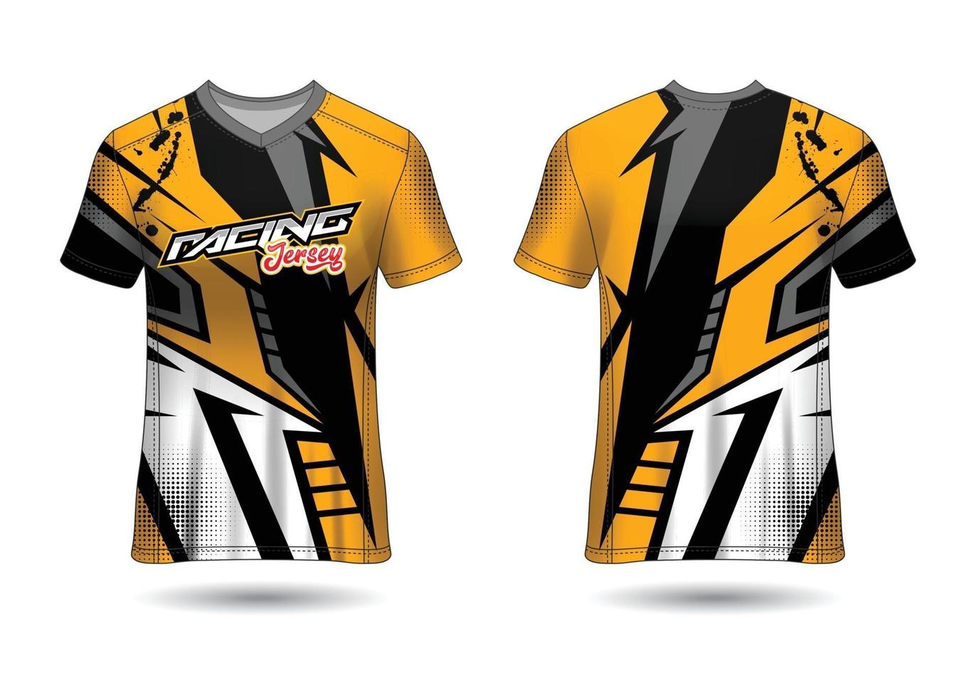 diseño de camiseta deportiva. maillot de carreras. vista frontal y trasera uniforme. vector