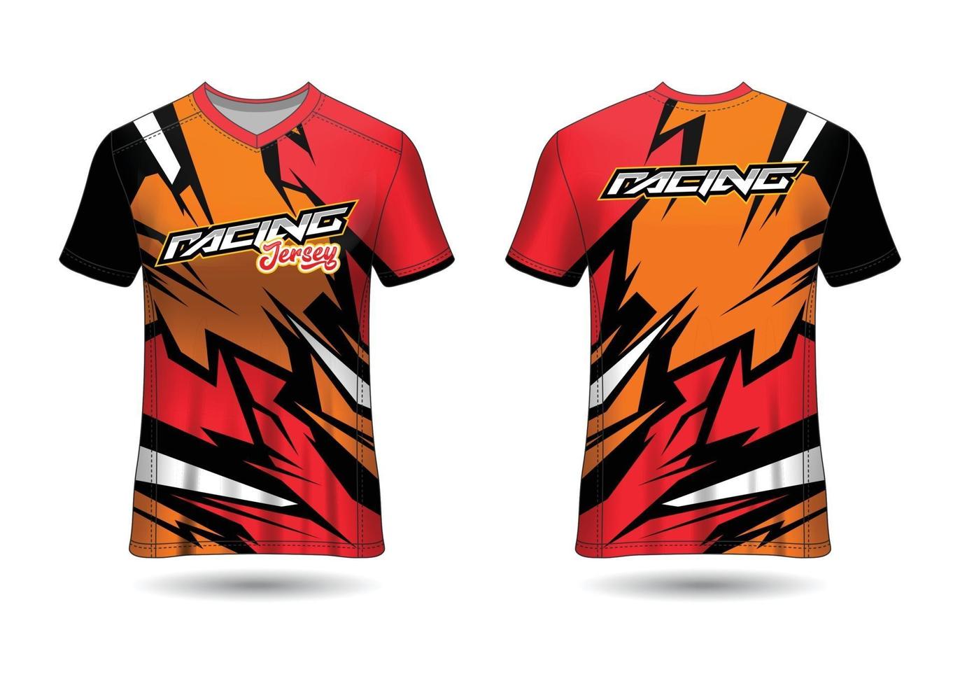 T-Shirt Sport Design. Racing jersey. uniform front and back view. vector