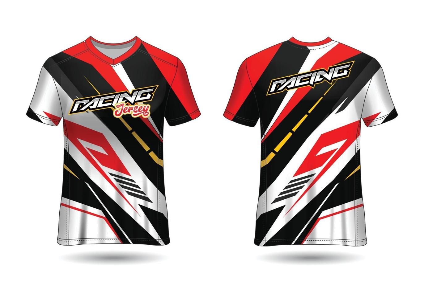 T-Shirt Sport Design. Racing jersey. uniform front and back view. vector