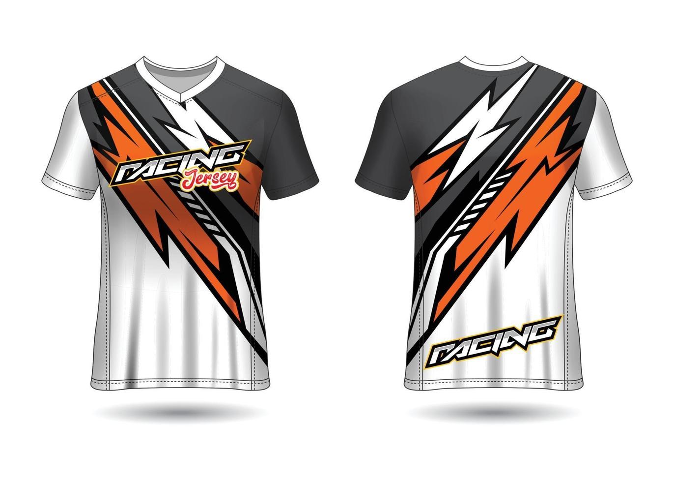 diseño de camiseta deportiva. maillot de carreras. vista frontal y trasera uniforme. vector