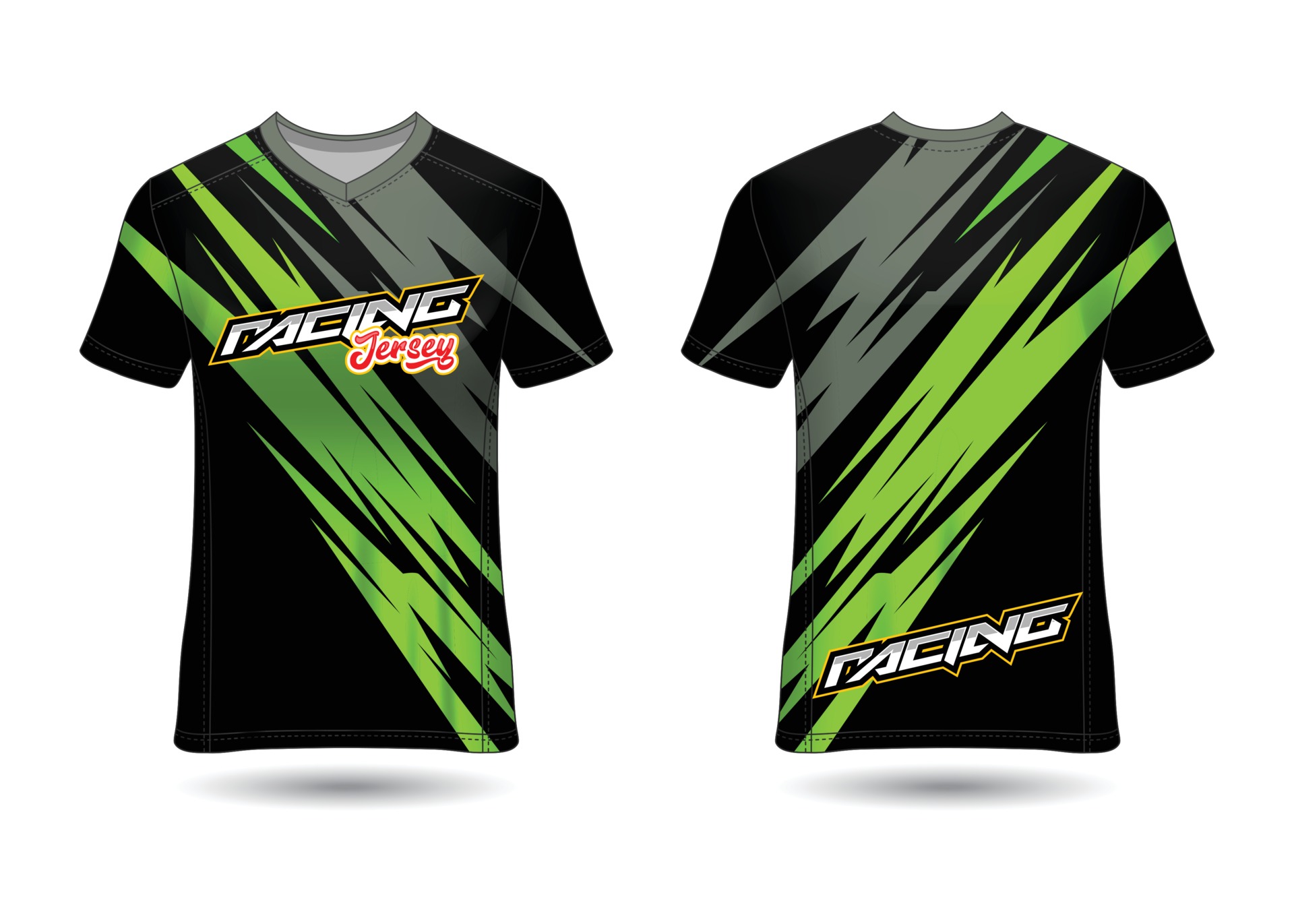 T-Shirt Sport Design. Racing jersey. uniform front and back view ...