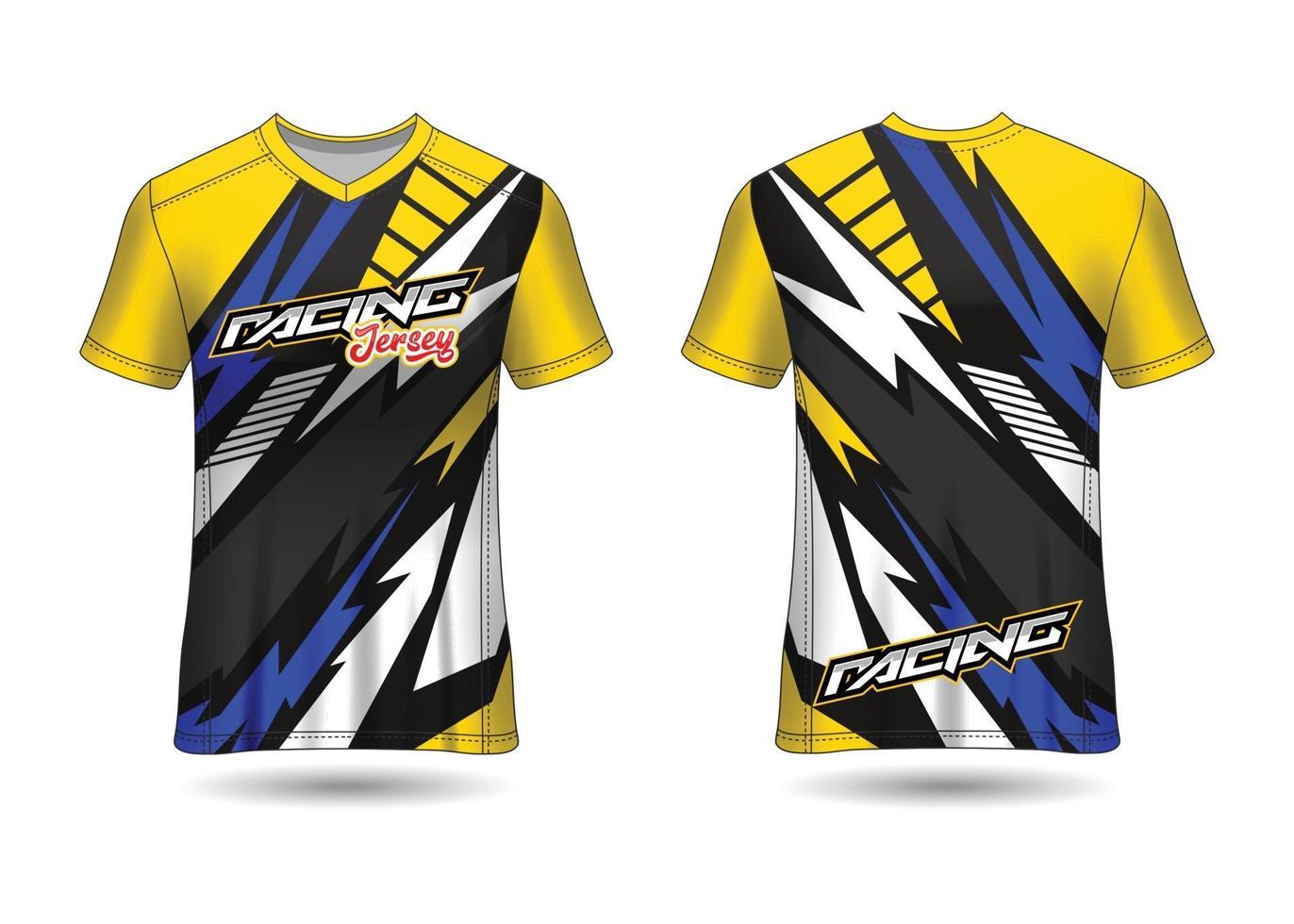 diseño de camiseta deportiva. maillot de carreras. vista frontal y trasera uniforme. vector