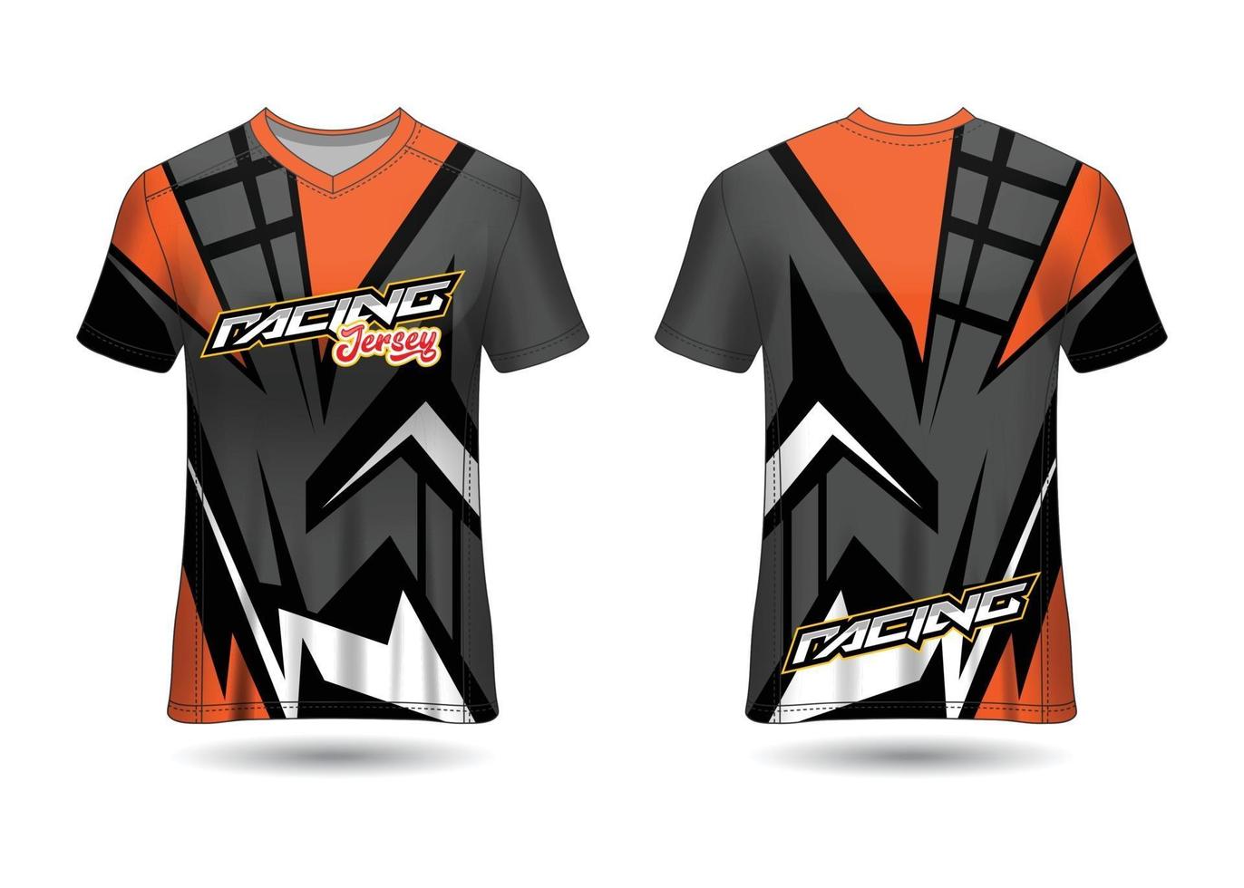 T-Shirt Sport Design. Racing jersey. uniform front and back view. vector