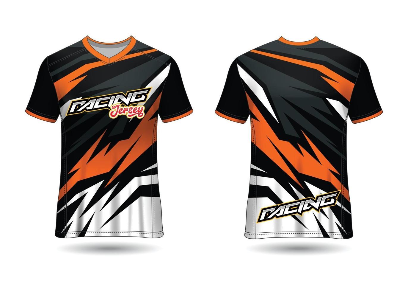 diseño de camiseta deportiva. maillot de carreras. vista frontal y trasera uniforme. vector