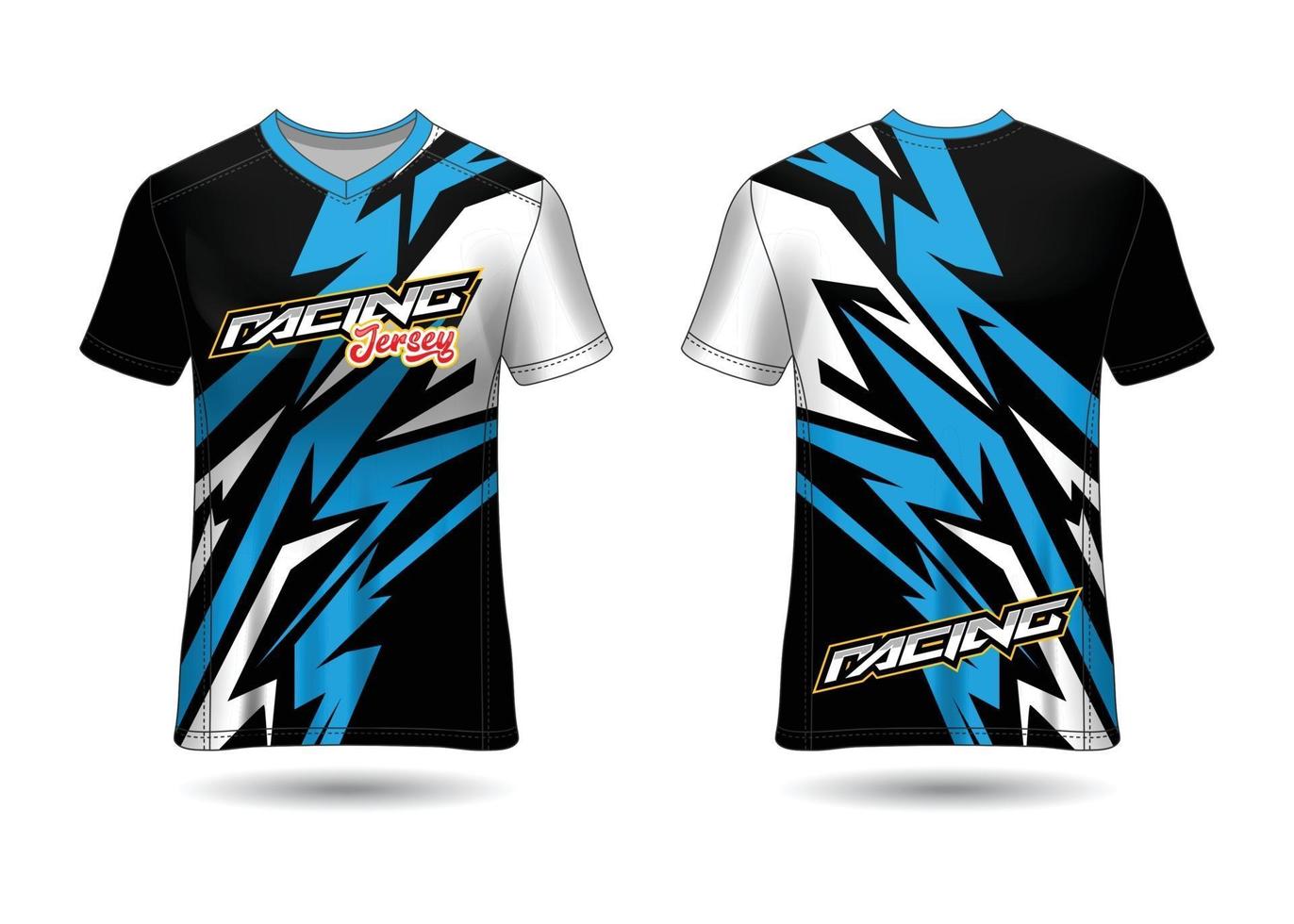 T-Shirt Sport Design. Racing jersey. uniform front and back view. vector