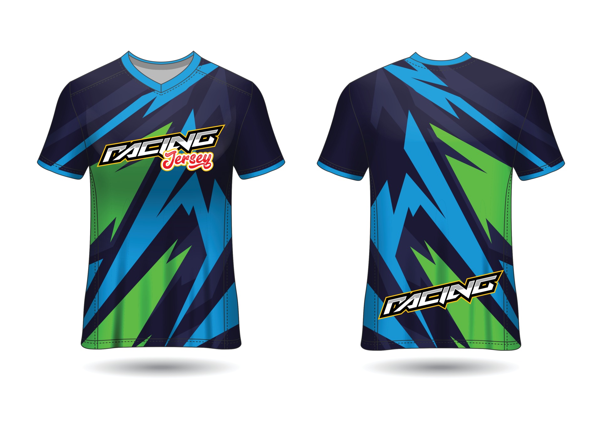 T-Shirt Sport Design. Racing jersey. uniform front and back view ...