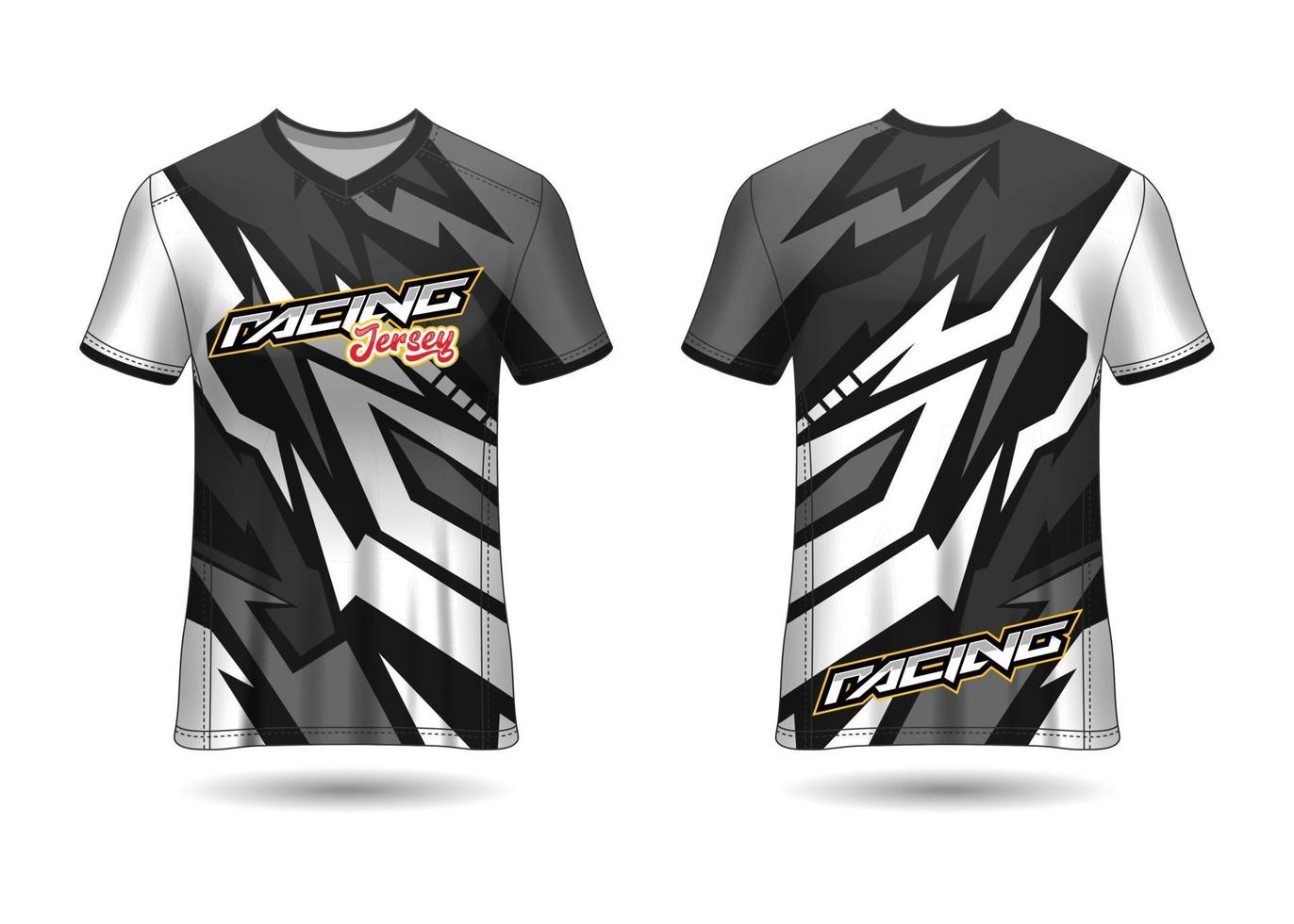 T-Shirt Sport Design. Racing jersey. uniform front and back view. vector