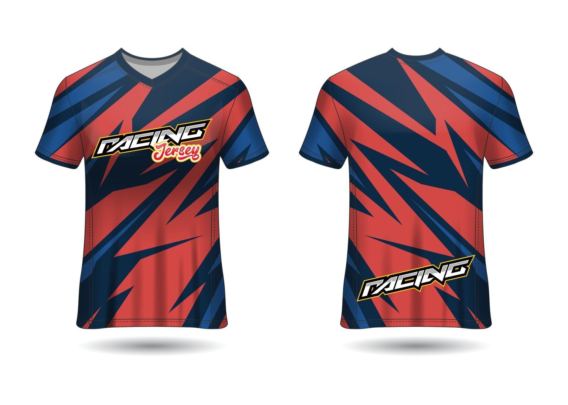 T-Shirt Sport Design. Racing jersey. uniform front and back view ...