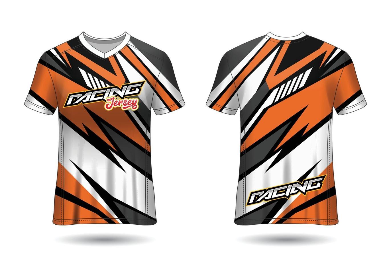 T-Shirt Sport Design. Racing jersey. uniform front and back view. vector