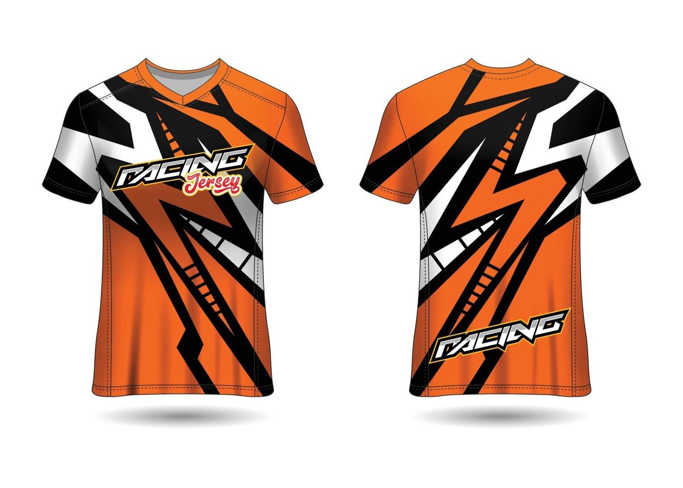 T-Shirt Sport Design. Racing jersey. uniform front and back view. vector