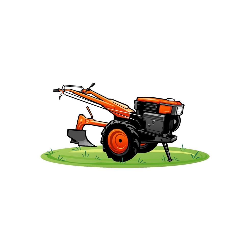 walking tractor for gardening or agriculture isolated vector