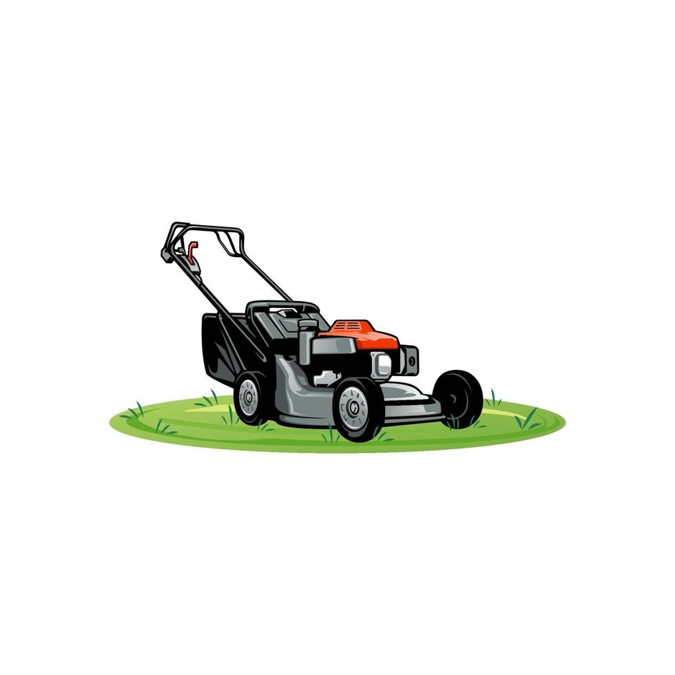 lawn mower machine illustration isolated vector