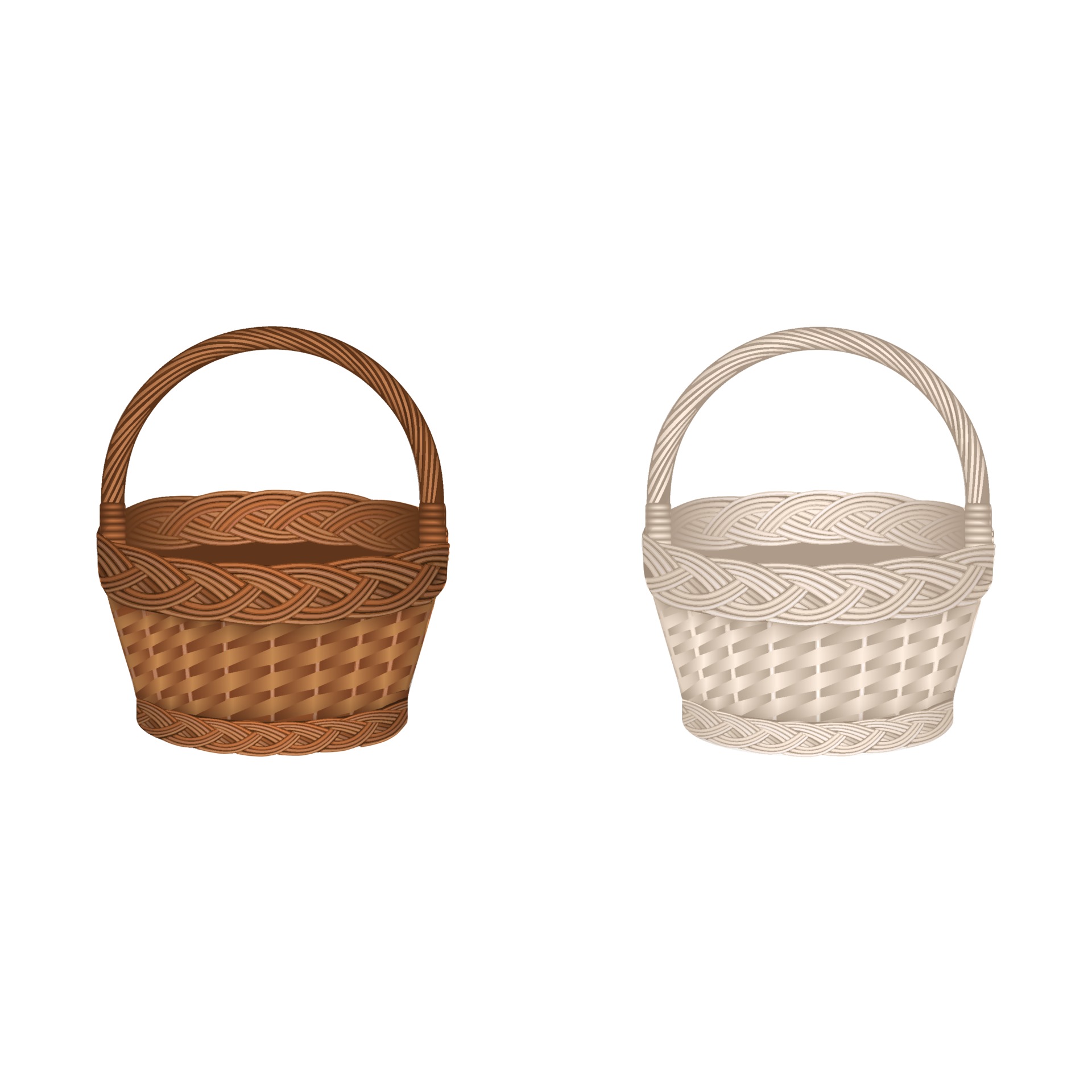 isolated empty baskets vector. brown and white basket 3224176 Vector