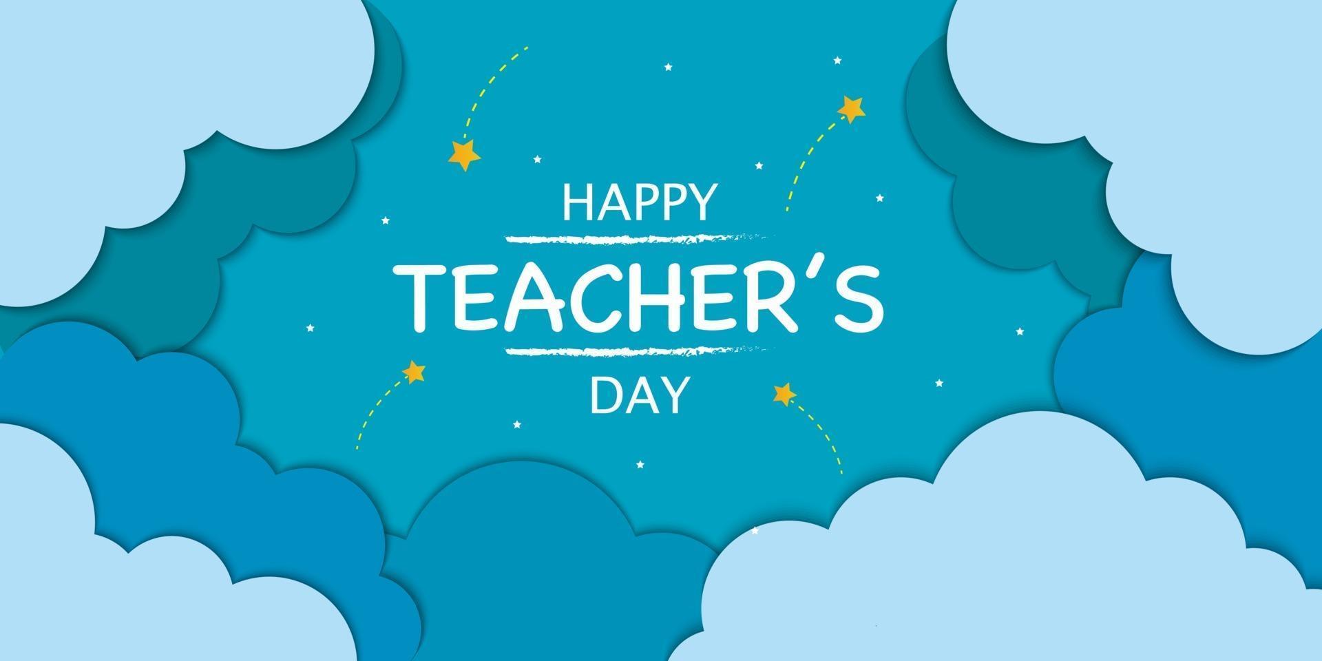 Happy Teacher's Day Cloud Background vector