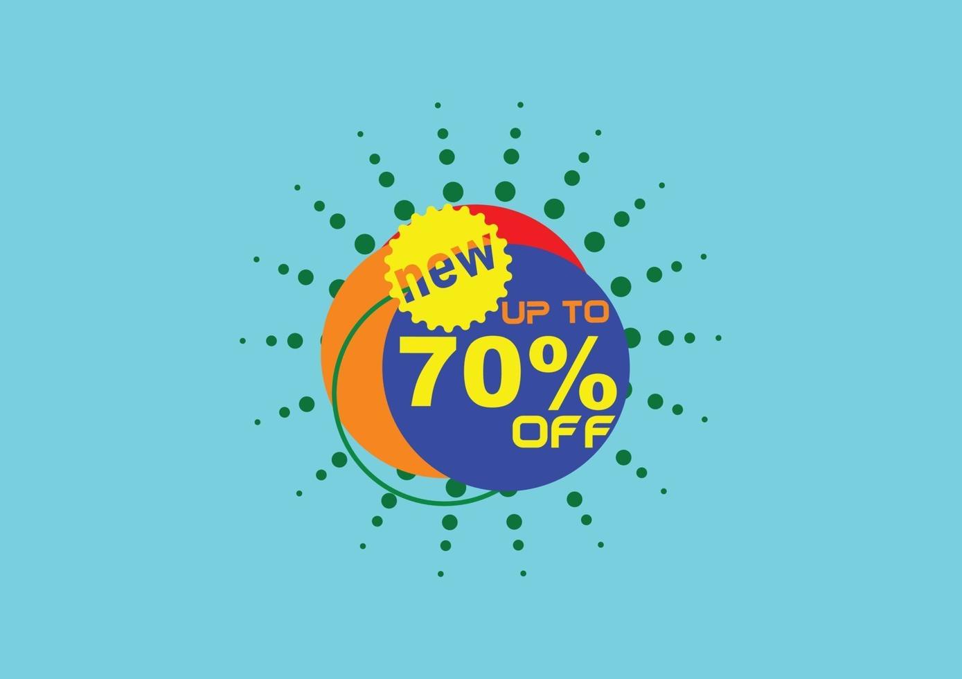 70 percent off new offer logo design vector