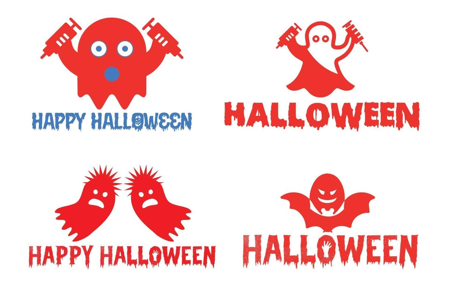 Happy Halloween Ghost Logo and Icon Design Template vector