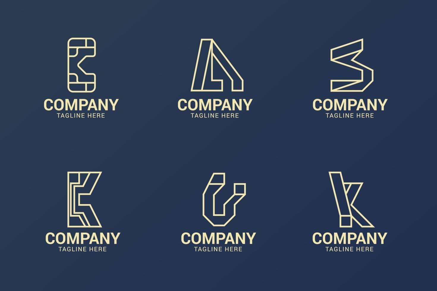 plantilla de vector libre de conjunto de logotipo de letra creativa
