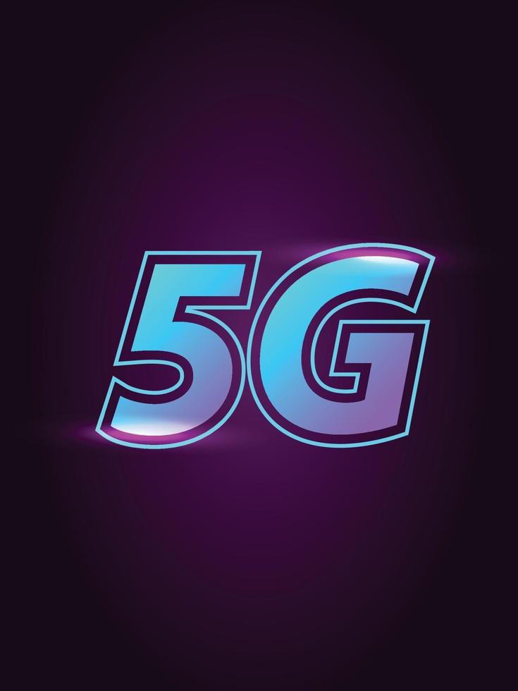 texto 5g con fondo vector