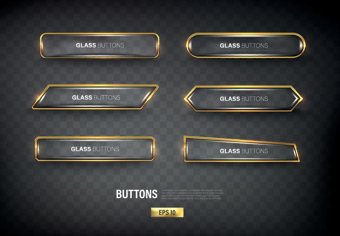Buttons set web steel on background color black 12 vector
