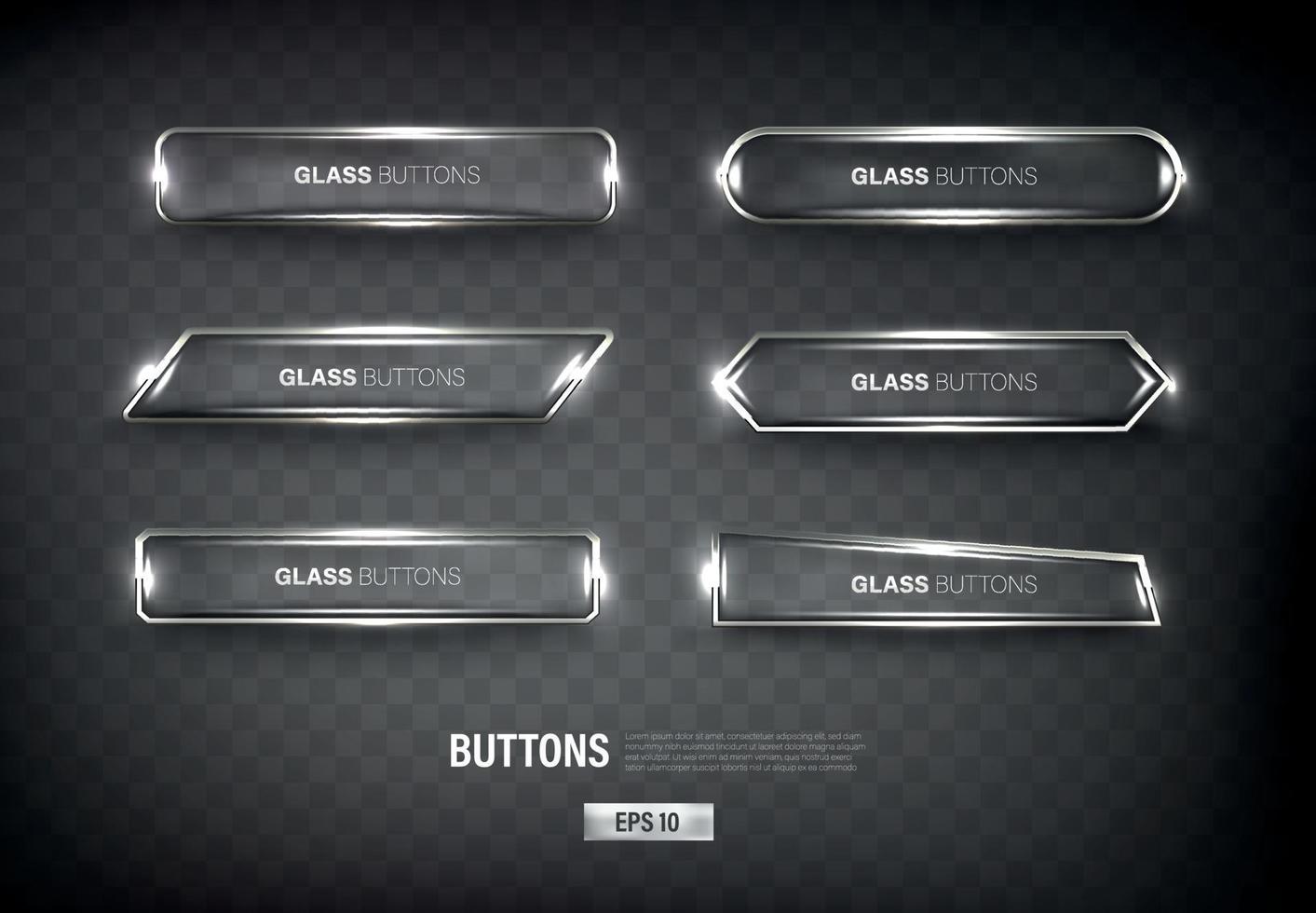 Buttons set web steel on background color black 13 vector