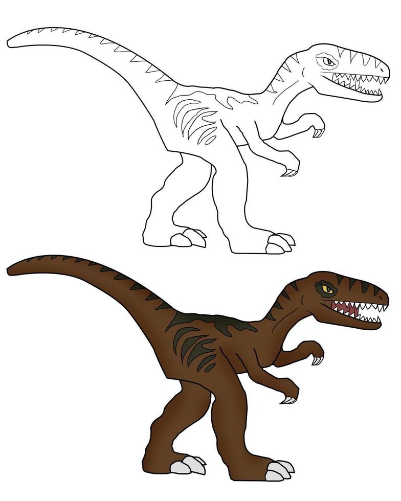 Ilustración de vector de dinosaurio dibujado a mano