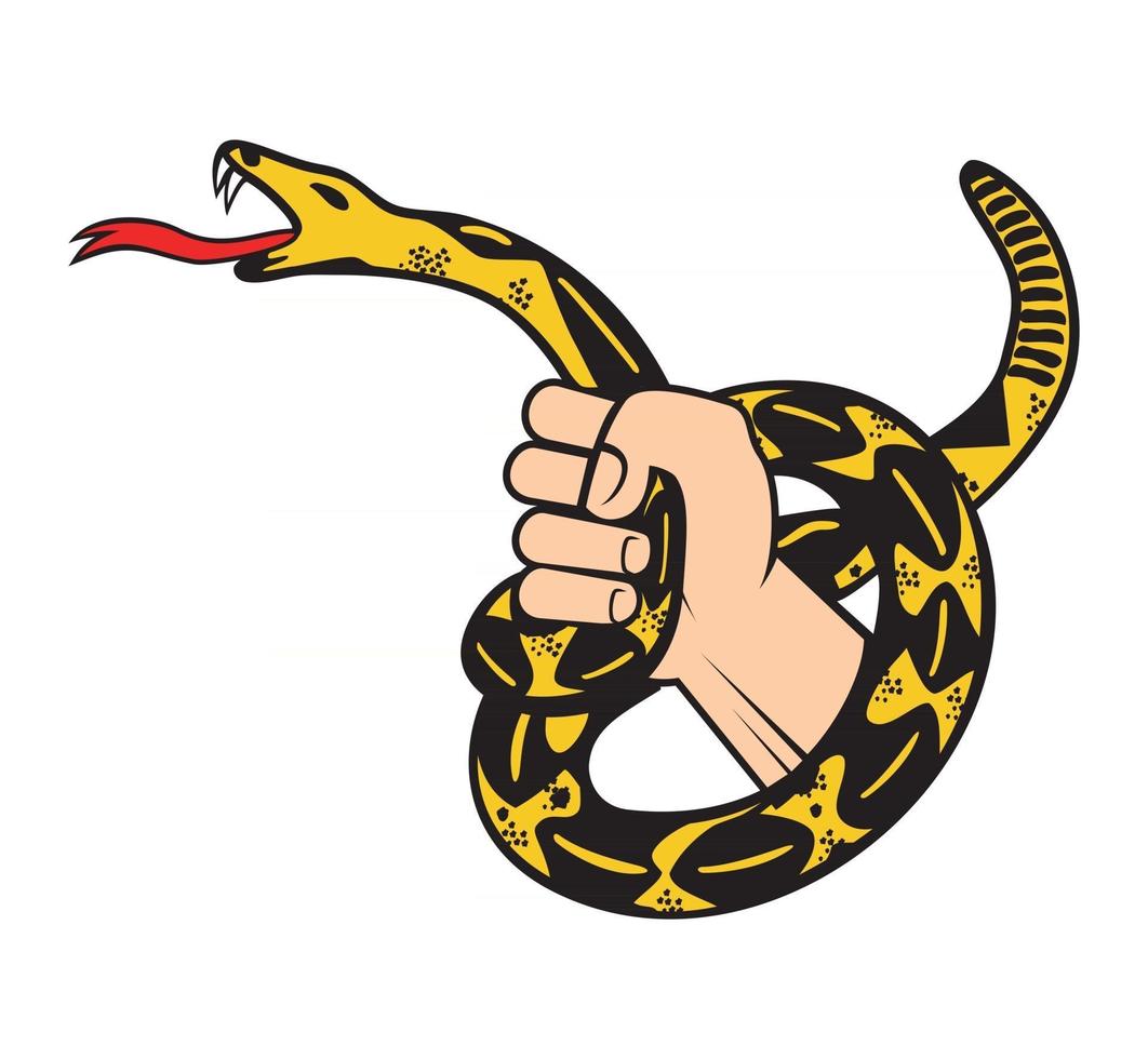 Holding snake design illustration vector