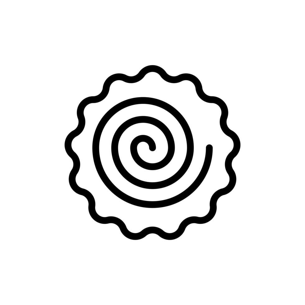 narutomaki o kamaboko surimi icono de contorno vectorial vector