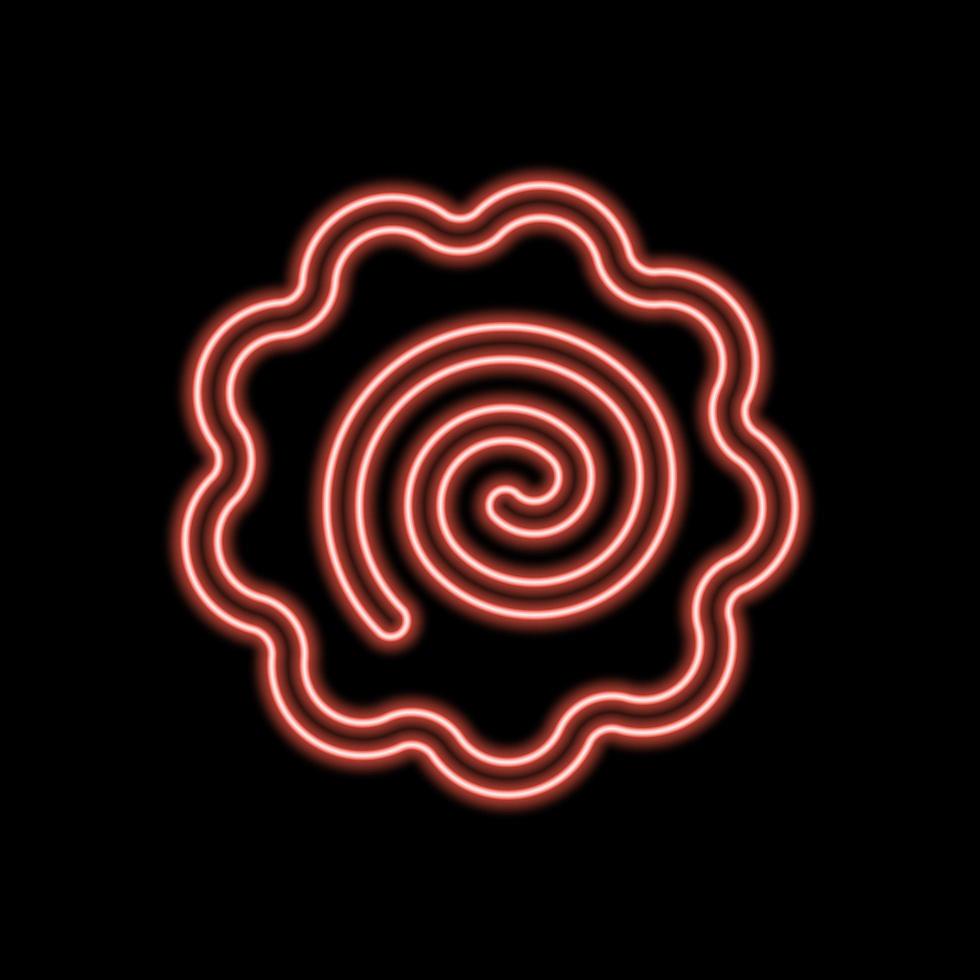 Narutomaki or kamaboko surimi vector outline icon neon color in black