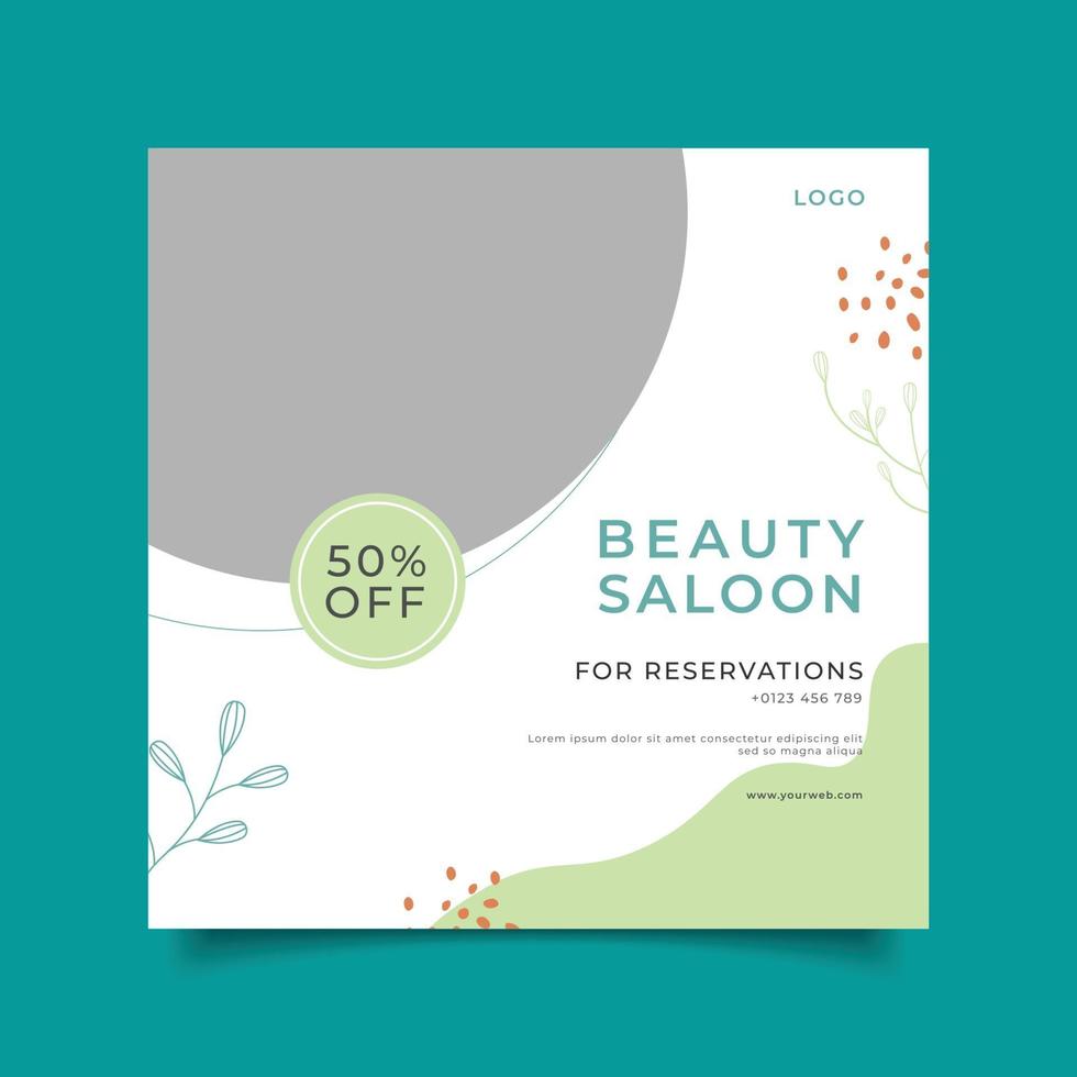 Template promotion beauty saloon for social media post vector