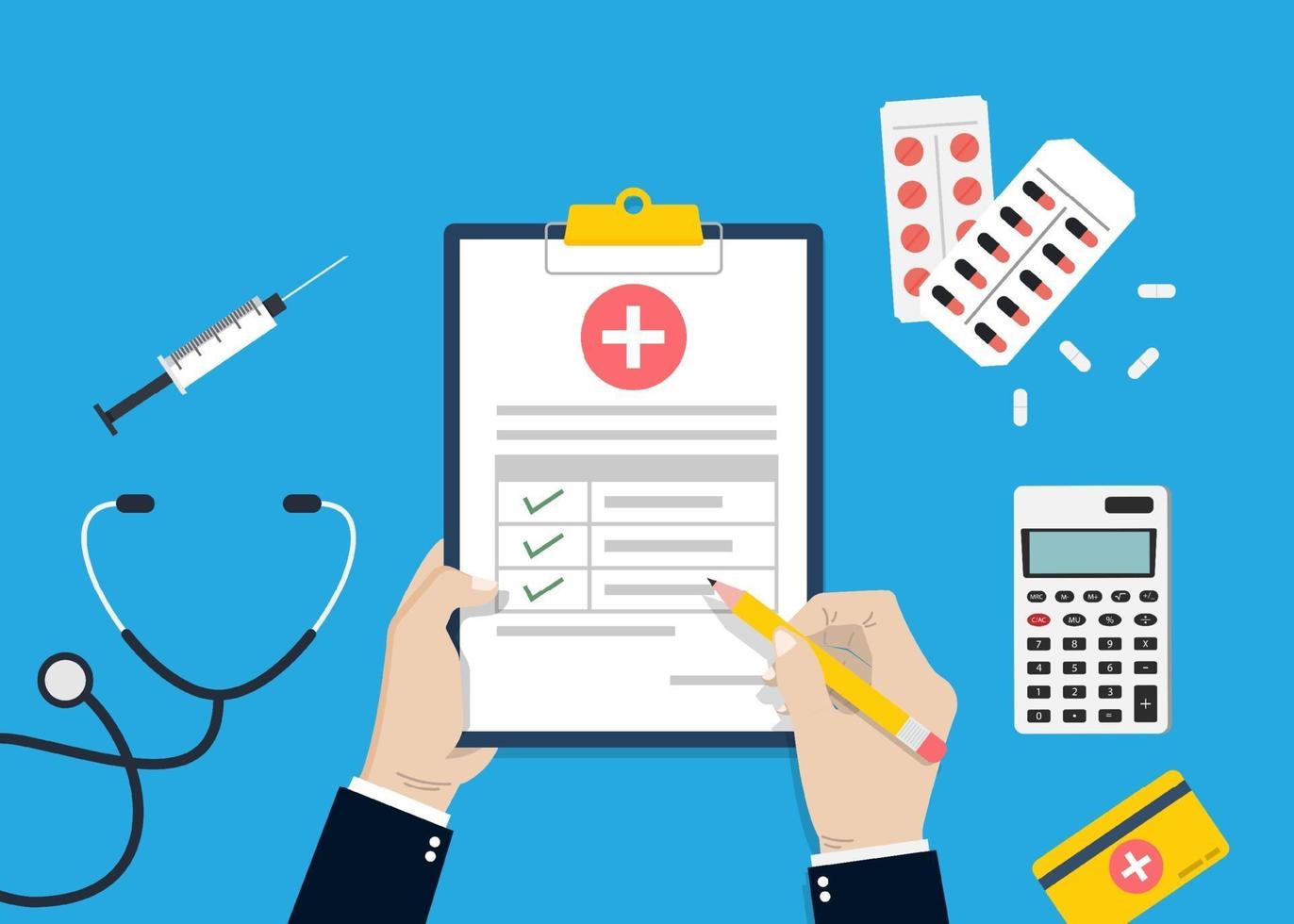 Health insurance for medical protection concept vector illustration