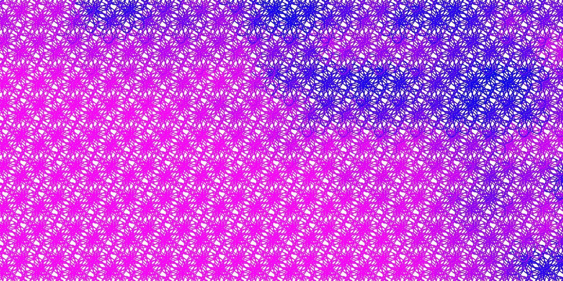 plantilla de vector violeta claro, rosa con líneas torcidas.