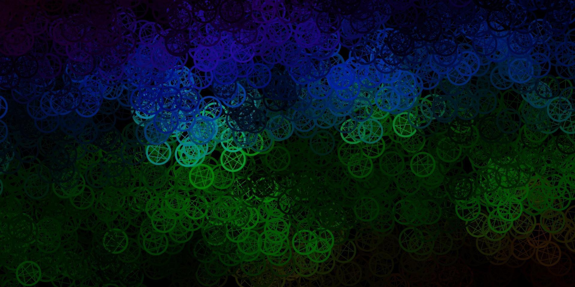 Dark Blue, Green vector pattern with magic elements.