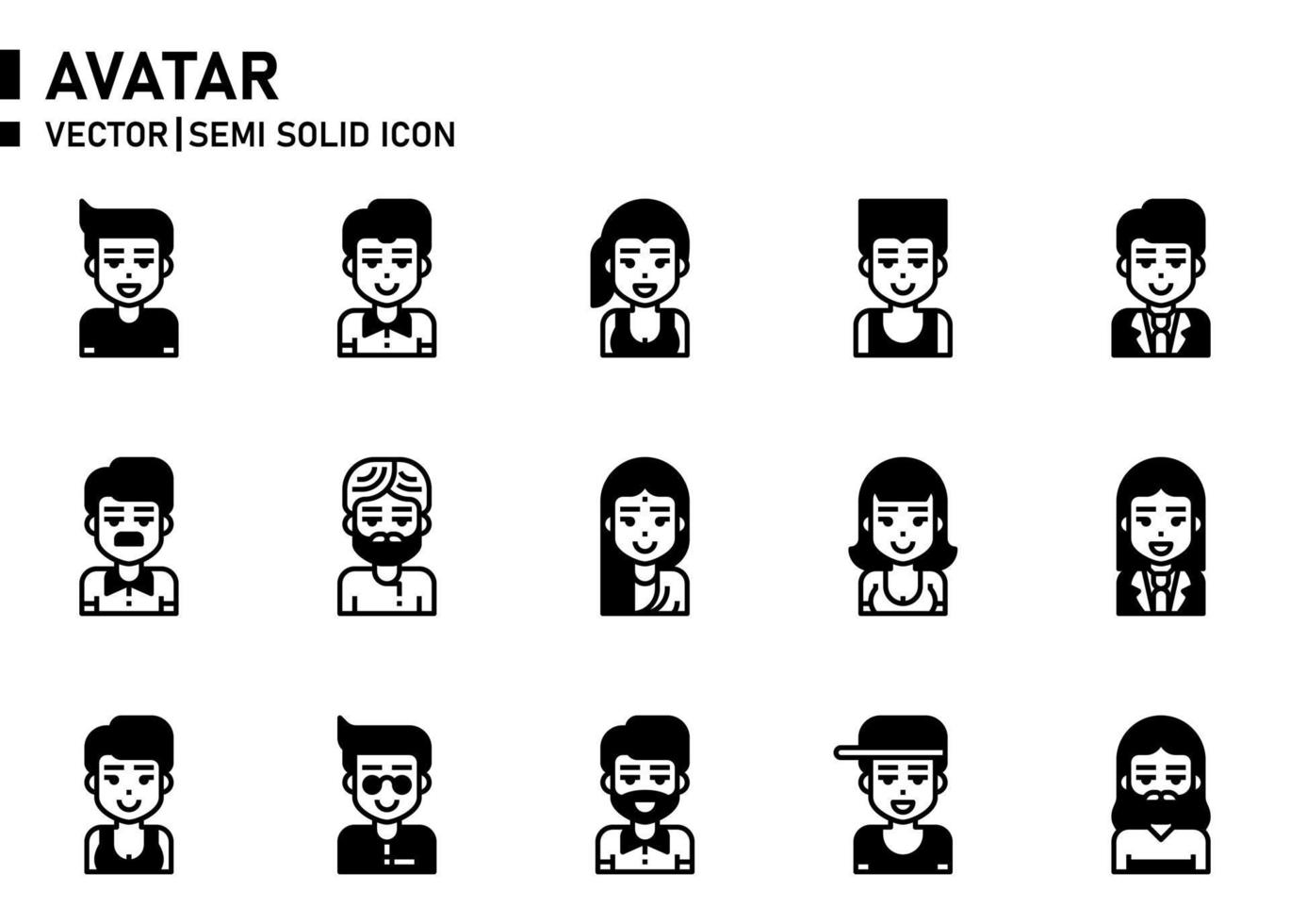 Avatar Semi Solid Icon vector