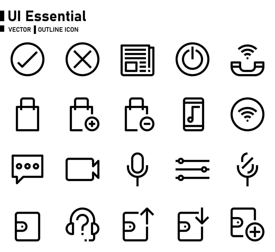 ui icono esencial vector