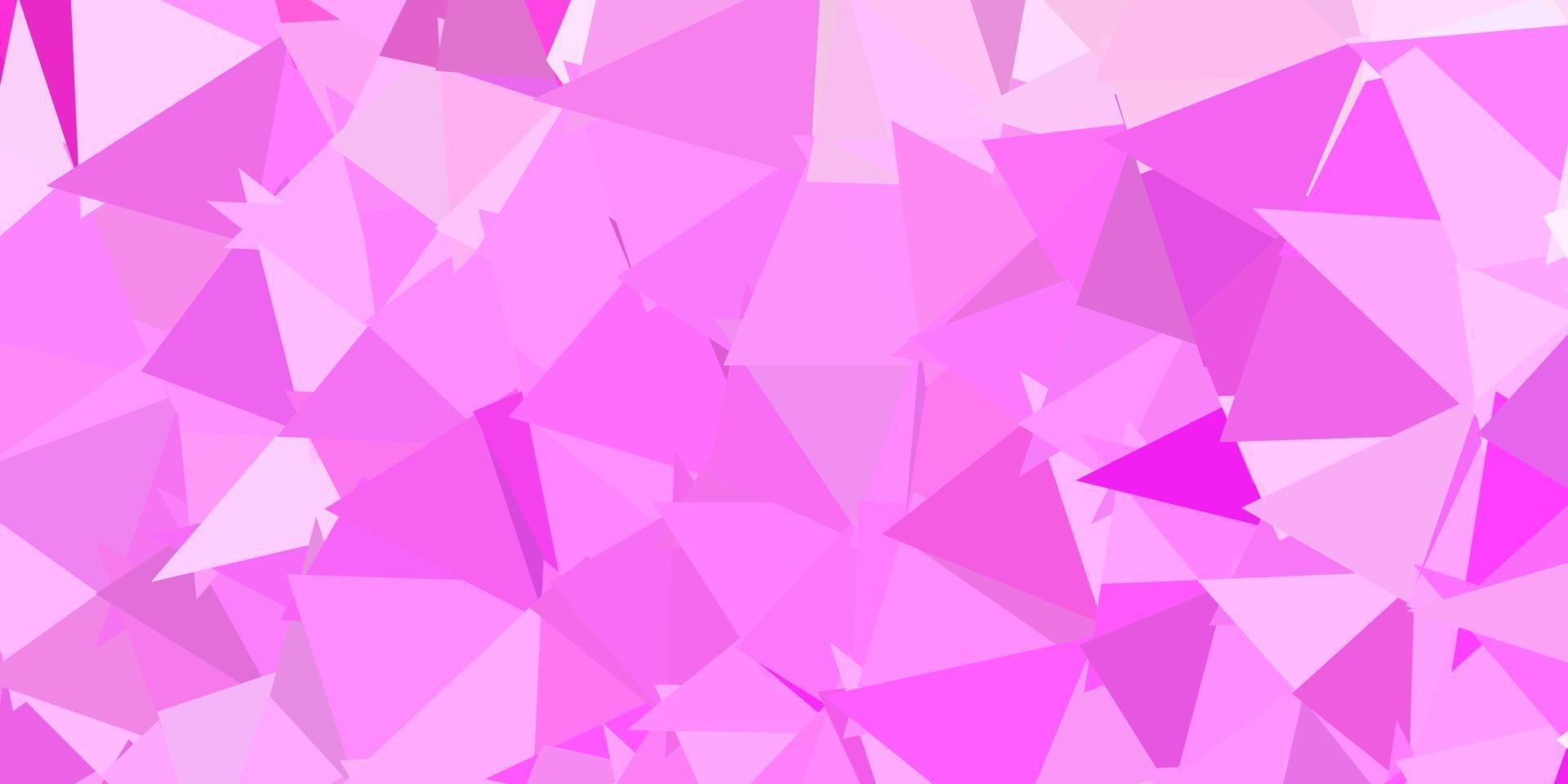 Light pink, yellow vector triangle mosaic wallpaper.