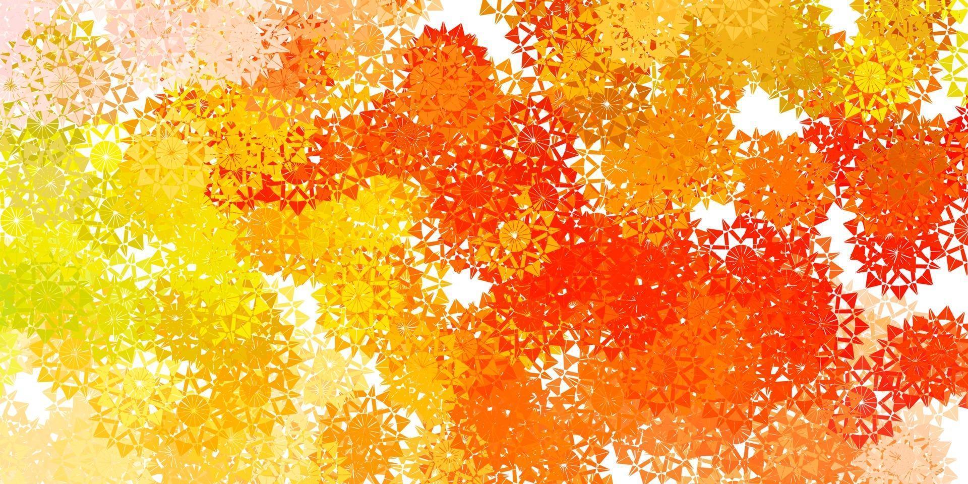 Light Pink, Yellow vector background with christmas snowflakes.