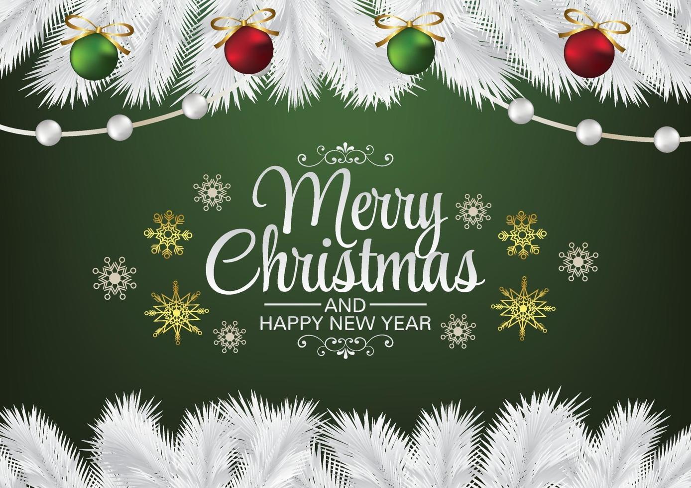 merry christmas art vector christmas object on green background