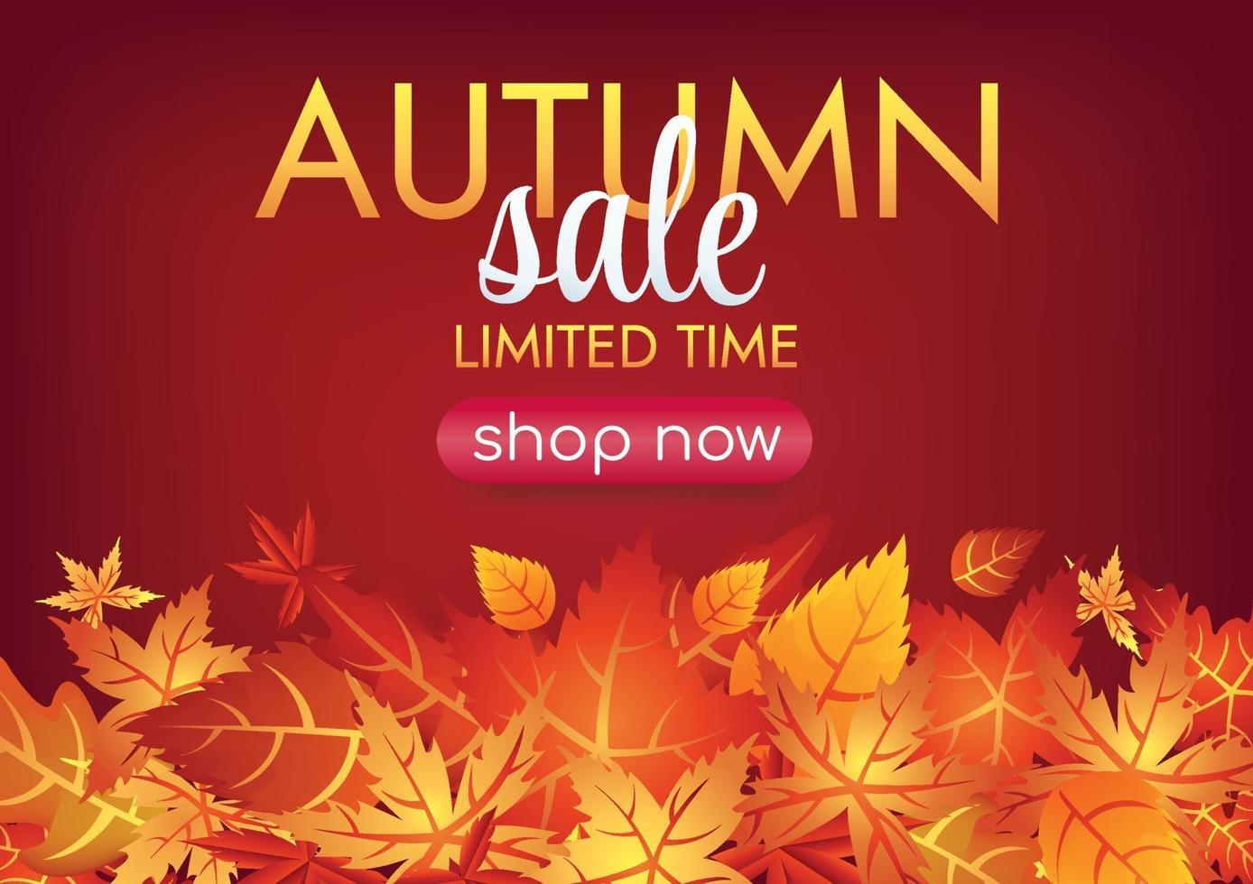 autumn season special offer sale art vector