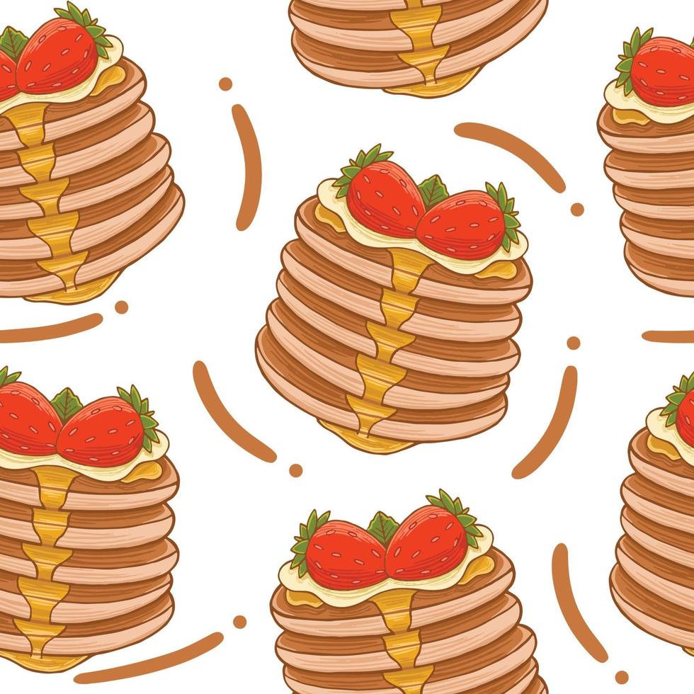 pancakes seamless pattern in flat design style vector