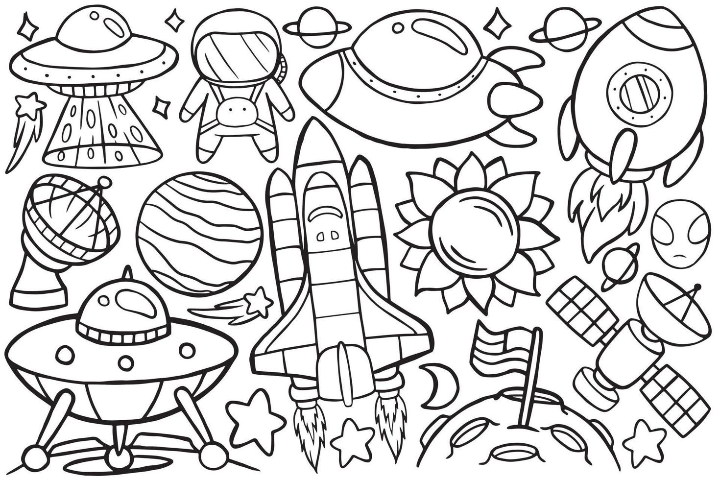 space doodle object in cartoon style vector