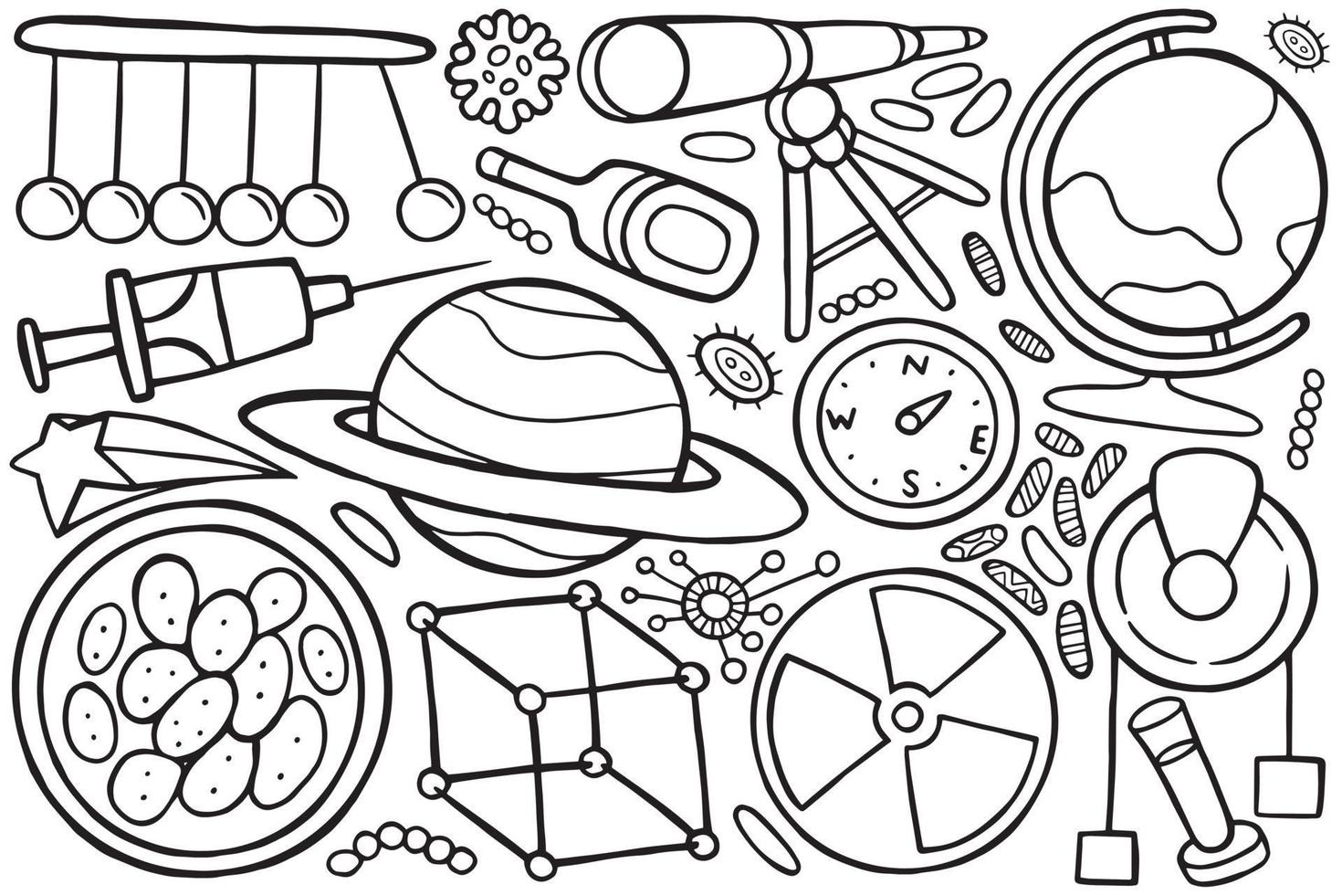 science doodle object in cartoon style vector