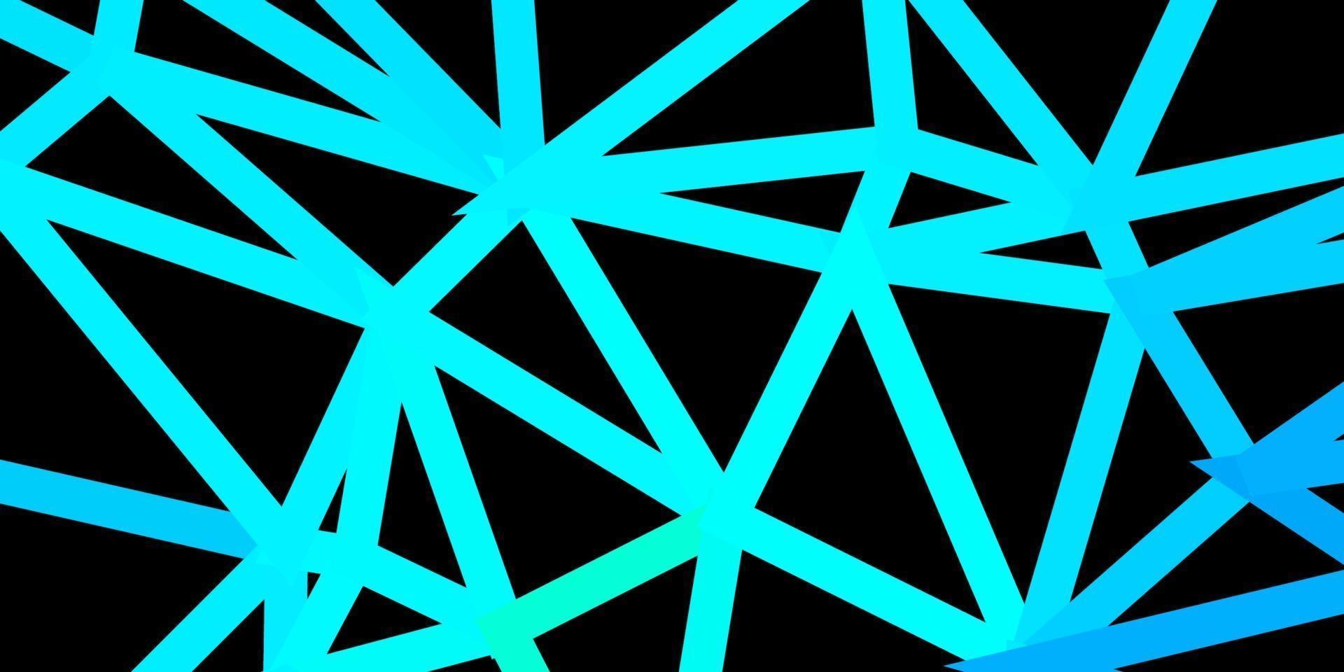 Dark blue, green vector triangle mosaic background.